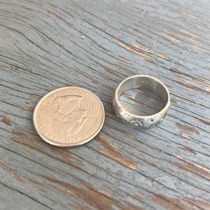 Sterling Band. Stamped Design. Size 6